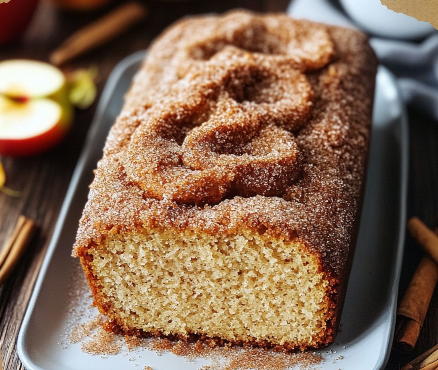Spiced Apple Cider Donut Loaf with a Cinnamon Sugar Crust Recipe Delice